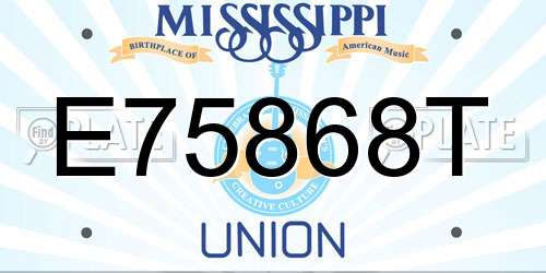 E75868T Mississippi License Plate