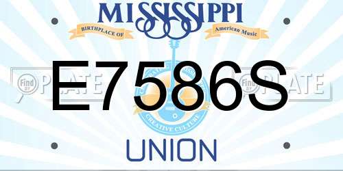 E7586S Mississippi License Plate