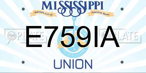 E759IA Mississippi License Plate