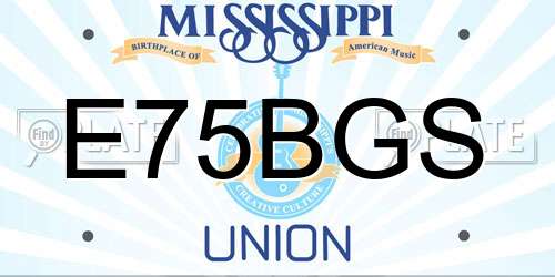 E75BGS Mississippi License Plate