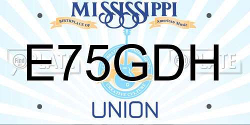 E75GDH Mississippi License Plate