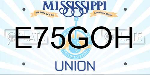 E75GOH Mississippi License Plate