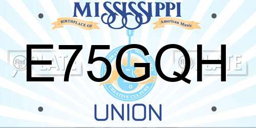 E75GQH Mississippi License Plate