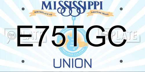 E75TGC Mississippi License Plate
