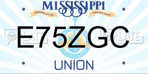 E75ZGC Mississippi License Plate