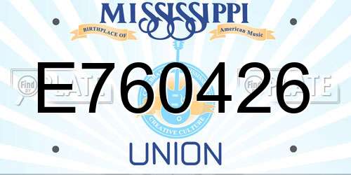 E760426 Mississippi License Plate