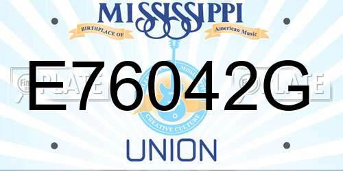 E76042G Mississippi License Plate
