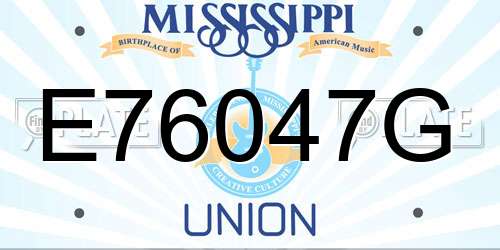 E76047G Mississippi License Plate