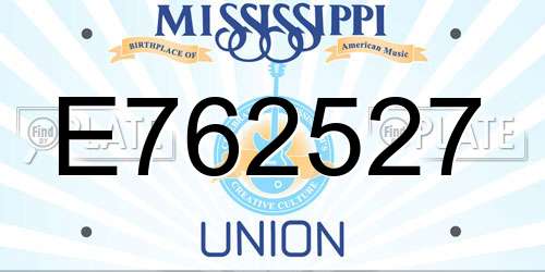 E762527 Mississippi License Plate