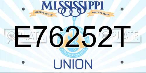 E76252T Mississippi License Plate