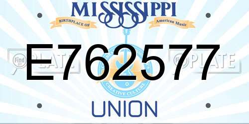E762577 Mississippi License Plate