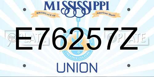E76257Z Mississippi License Plate