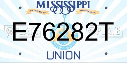 E76282T Mississippi License Plate