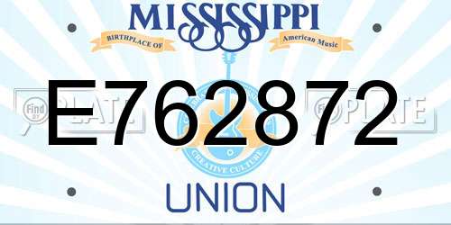 E762872 Mississippi License Plate