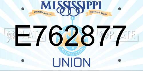 E762877 Mississippi License Plate