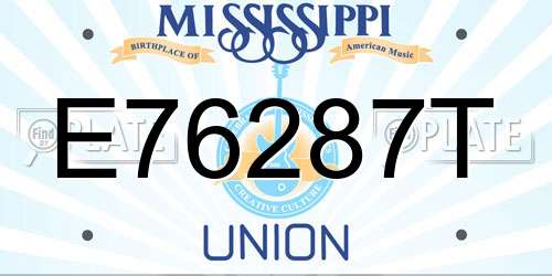 E76287T Mississippi License Plate