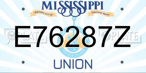 E76287Z Mississippi License Plate