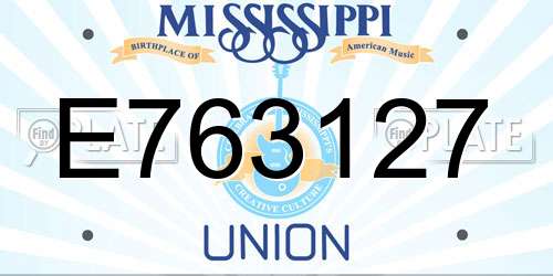 E763127 Mississippi License Plate