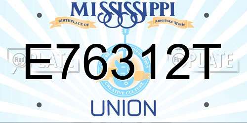 E76312T Mississippi License Plate