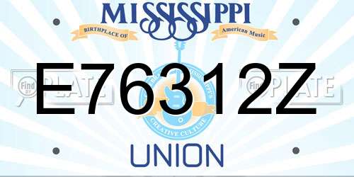E76312Z Mississippi License Plate
