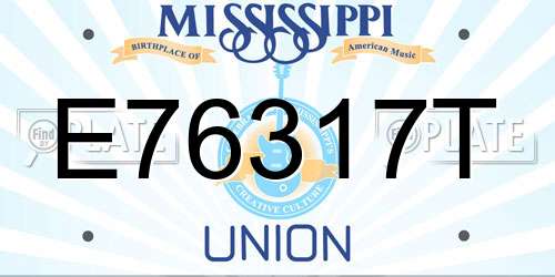 E76317T Mississippi License Plate