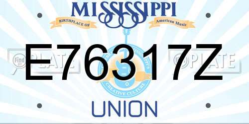 E76317Z Mississippi License Plate