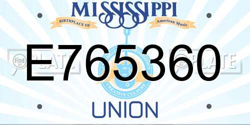 E765360 Mississippi License Plate