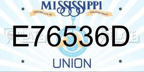 E76536D Mississippi License Plate