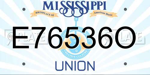 E76536O Mississippi License Plate