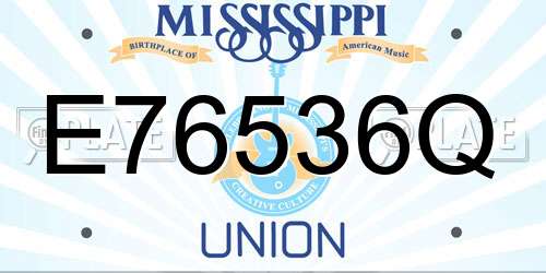 E76536Q Mississippi License Plate