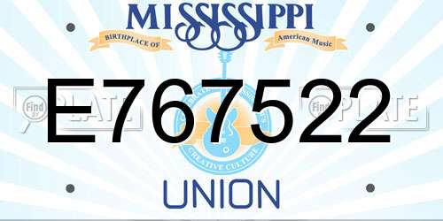 E767522 Mississippi License Plate