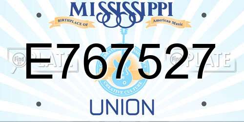 E767527 Mississippi License Plate