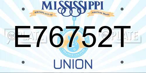 E76752T Mississippi License Plate