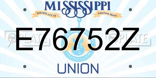 E76752Z Mississippi License Plate