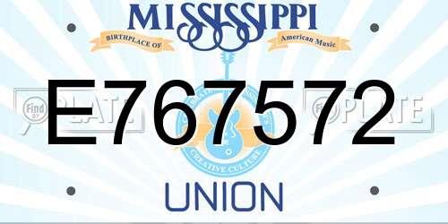 E767572 Mississippi License Plate