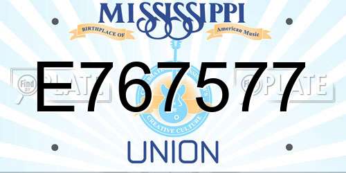 E767577 Mississippi License Plate