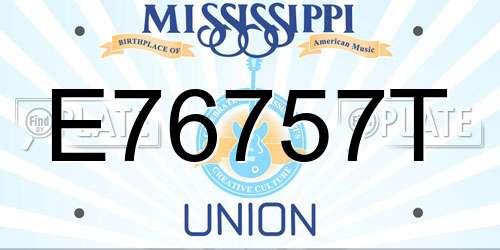 E76757T Mississippi License Plate
