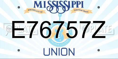 E76757Z Mississippi License Plate