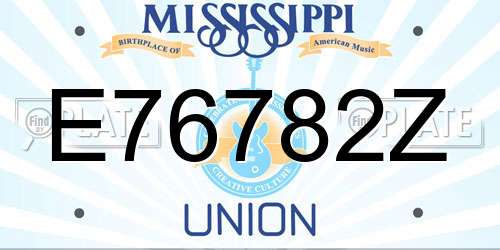 E76782Z Mississippi License Plate