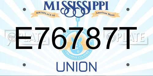 E76787T Mississippi License Plate