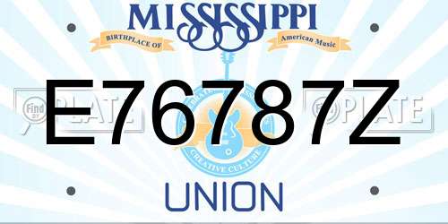 E76787Z Mississippi License Plate
