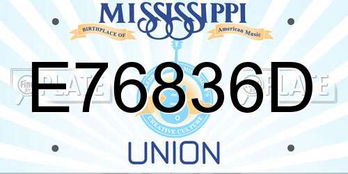 E76836D Mississippi License Plate