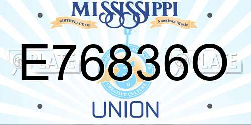 E76836O Mississippi License Plate