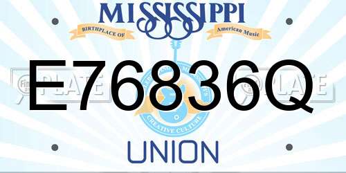 E76836Q Mississippi License Plate