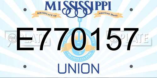 E770157 Mississippi License Plate