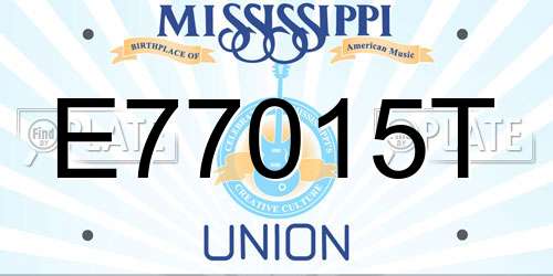 E77015T Mississippi License Plate