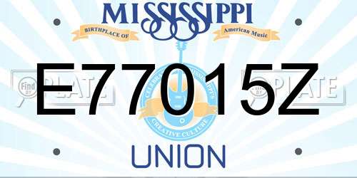 E77015Z Mississippi License Plate