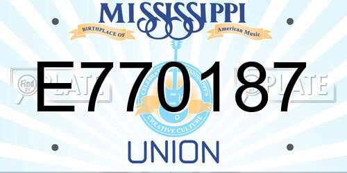 E770187 Mississippi License Plate