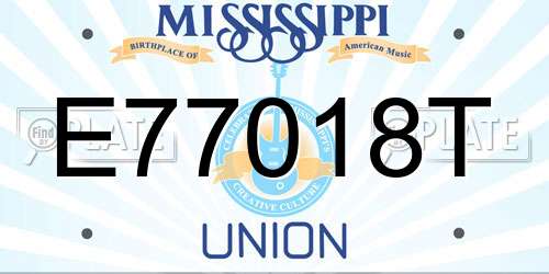 E77018T Mississippi License Plate