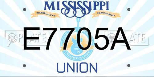 E7705A Mississippi License Plate